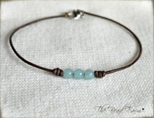 Load image into Gallery viewer, Leather Anklet with Natural Stones - Boho Style Anklet for Women - The Bead Farm