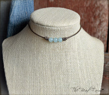 Load image into Gallery viewer, Leather Choker with Natural Stones - Boho Style Choker Necklace for Women - The Bead Farm