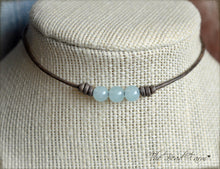 Load image into Gallery viewer, Leather Choker with Natural Stones - Boho Style Choker Necklace for Women - The Bead Farm