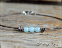 Load image into Gallery viewer, Leather Anklet with Natural Stones - Boho Style Anklet for Women - The Bead Farm