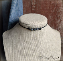 Load image into Gallery viewer, Leather Choker with Natural Stones - Boho Style Choker Necklace for Women - The Bead Farm