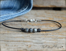 Load image into Gallery viewer, Leather Anklet with Natural Stones - Boho Style Anklet for Women - The Bead Farm