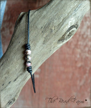 Load image into Gallery viewer, Leather Choker with Natural Stones - Boho Style Choker Necklace for Women - The Bead Farm
