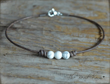 Load image into Gallery viewer, Leather Anklet with Natural Stones - Boho Style Anklet for Women - The Bead Farm