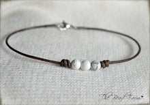 Load image into Gallery viewer, Leather Anklet with Natural Stones - Boho Style Anklet for Women - The Bead Farm