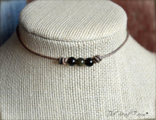 Load image into Gallery viewer, Leather Choker with Natural Stones - Boho Style Choker Necklace for Women - The Bead Farm