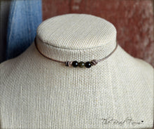Load image into Gallery viewer, Leather Choker with Natural Stones - Boho Style Choker Necklace for Women - The Bead Farm