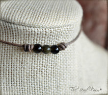 Load image into Gallery viewer, Leather Choker with Natural Stones - Boho Style Choker Necklace for Women - The Bead Farm