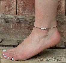 Load image into Gallery viewer, Leather Anklet with Natural Stones - Boho Style Anklet for Women - The Bead Farm