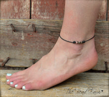 Load image into Gallery viewer, Leather Anklet with Natural Stones- Boho Style Anklet for Women - The Bead Farm