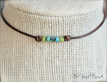 Load image into Gallery viewer, Cutie Picasso Leather Bracelet - Chartreuse, Turquoise, Olivine Blend