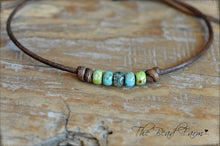 Load image into Gallery viewer, Cutie Picasso Leather Bracelet - Chartreuse, Turquoise, Olivine Blend