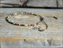 Load image into Gallery viewer, Handmade Dainty Adjustable Yoga Style String Bracelet -or- Anklet