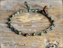 Load image into Gallery viewer, Hand Crocheted Dainty Anklet with Gemstones - The Bead Farm