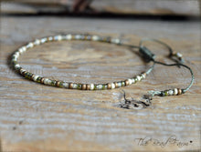 Load image into Gallery viewer, Handmade Dainty Adjustable Yoga Style String Bracelet -or- Anklet