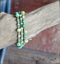 Load image into Gallery viewer, Summer Wrap Bracelet in Beach Colors - Crocheted Bead Bracelet - The Bead Farm