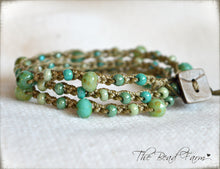 Load image into Gallery viewer, Summer Wrap Bracelet in Beach Colors - Crocheted Bead Bracelet - The Bead Farm