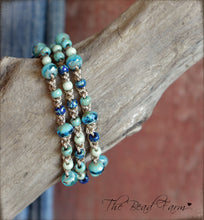 Load image into Gallery viewer, Hand Crocheted Bead Necklace / Wrap Bracelet in Beach Colors - The Bead Farm