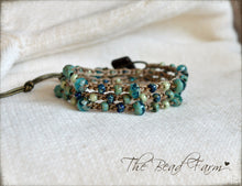 Load image into Gallery viewer, Hand Crocheted Bead Necklace / Wrap Bracelet in Beach Colors - The Bead Farm