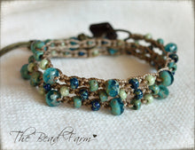 Load image into Gallery viewer, Hand Crocheted Bead Necklace / Wrap Bracelet in Beach Colors - The Bead Farm