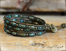 Load image into Gallery viewer, Leather and Bead Bracelet - Skinny Wraps - The Bead Farm
