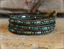 Load image into Gallery viewer, Leather and Bead Bracelet - Skinny Wraps - The Bead Farm