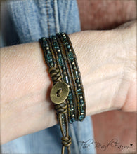 Load image into Gallery viewer, Leather and Bead Bracelet - Skinny Wraps - The Bead Farm