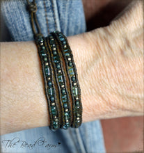 Load image into Gallery viewer, Leather and Bead Bracelet - Skinny Wraps - The Bead Farm