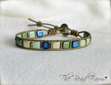 Load image into Gallery viewer, Leather Wrap Bracelet - Tile Wraps - The Bead Farm