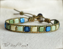 Load image into Gallery viewer, Leather Wrap Bracelet - Tile Wraps - The Bead Farm