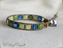 Load image into Gallery viewer, Leather Wrap Bracelet - Tile Wraps - The Bead Farm