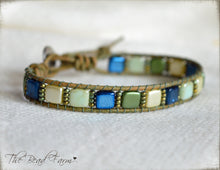 Load image into Gallery viewer, Leather Wrap Bracelet - Tile Wraps - The Bead Farm