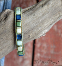 Load image into Gallery viewer, Leather Wrap Bracelet - Tile Wraps - The Bead Farm