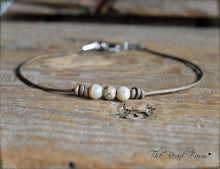 Load image into Gallery viewer, Leather Anklet with Natural Stones- Boho Style Anklet for Women - The Bead Farm