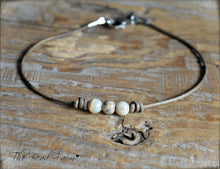 Load image into Gallery viewer, Leather Anklet with Natural Stones- Boho Style Anklet for Women - The Bead Farm