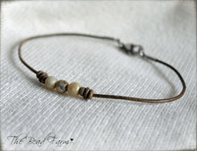 Load image into Gallery viewer, Leather Anklet with Natural Stones- Boho Style Anklet for Women - The Bead Farm