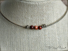 Load image into Gallery viewer, Leather Choker with Natural Stones - Boho Style Choker Necklace for Women - The Bead Farm