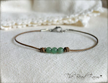 Load image into Gallery viewer, Leather Anklet with Natural Stones - Boho Style Anklet for Women - The Bead Farm