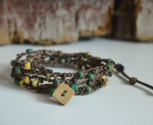 Load image into Gallery viewer, Hand Crocheted Boho Triple Wrap Bracelet - The Bead Farm