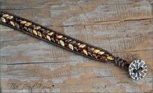 Load image into Gallery viewer, Superduo Beaded Leather Cuff Bracelet in Earthtones - The Bead Farm