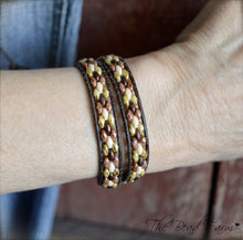 Load image into Gallery viewer, Leather Wrap Bracelet- Superduo Wraps - The Bead Farm