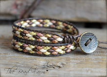 Load image into Gallery viewer, Leather Wrap Bracelet- Superduo Wraps - The Bead Farm