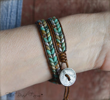 Load image into Gallery viewer, Leather Bracelet Wrap - Superduo Wraps - The Bead Farm