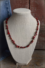 Load image into Gallery viewer, Red Coral Crocheted Bead Necklace / Wrap Bracelet