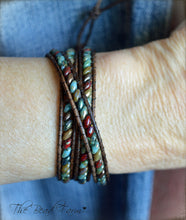 Load image into Gallery viewer, Women’s Leather Wrap Bracelet – Superduo Wraps – The Bead Farm