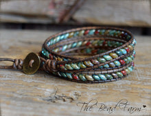 Load image into Gallery viewer, Women’s Leather Wrap Bracelet – Superduo Wraps – The Bead Farm