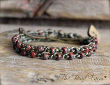 Load image into Gallery viewer, Crocheted Beaded Choker Necklace / Double Wrap Bead Bracelet crocheted jewelry