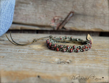 Load image into Gallery viewer, Crocheted Beaded Choker Necklace / Double Wrap Bead Bracelet crocheted jewelry