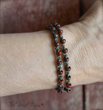 Load image into Gallery viewer, Crocheted Beaded Choker Necklace / Double Wrap Bead Bracelet crocheted jewelry