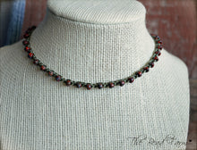 Load image into Gallery viewer, Crocheted Beaded Choker Necklace / Double Wrap Bead Bracelet crocheted jewelry